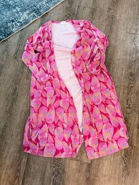 Pink Patterned LulaRoe Sarah Cardigan